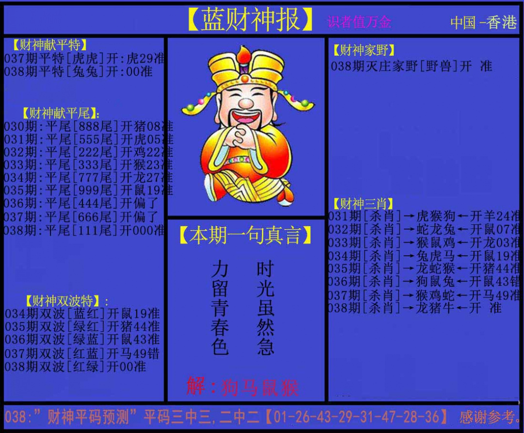 038期蓝财神[图]